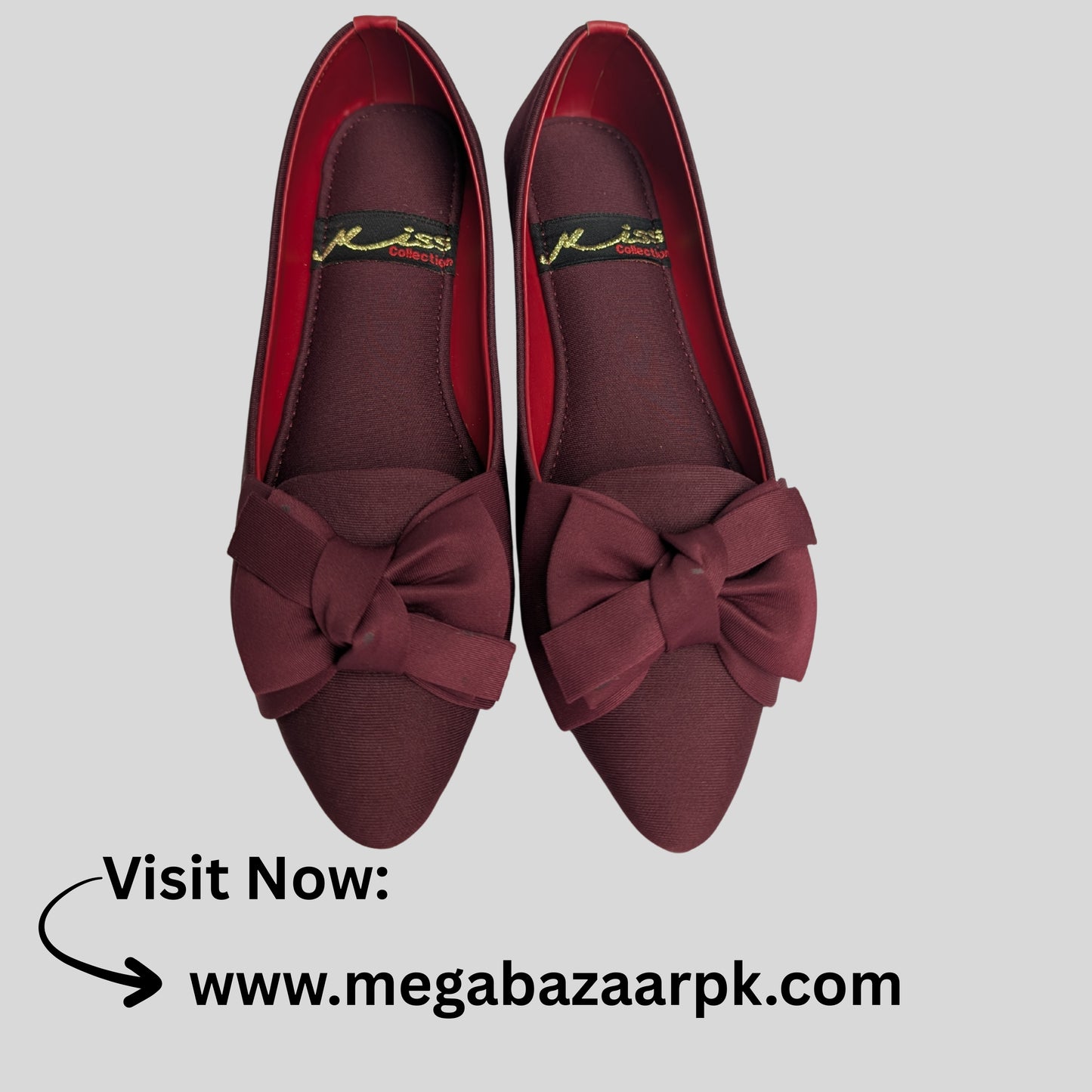 Elegant Maroon Bow Flats – Stylish & Comfortable