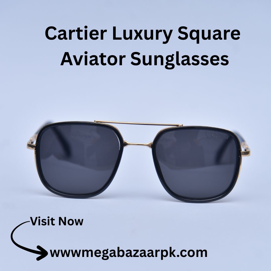 Cartier Luxury Square Aviator Sunglasses