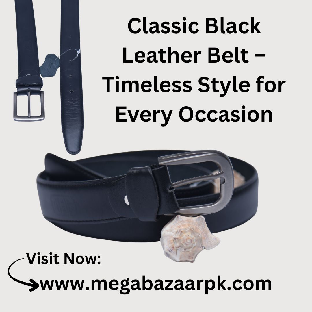 Classic Black Leather Belt – Timeless Style for Every Occasion