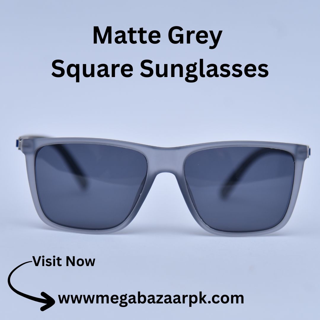 Matte Grey Square Sunglasses