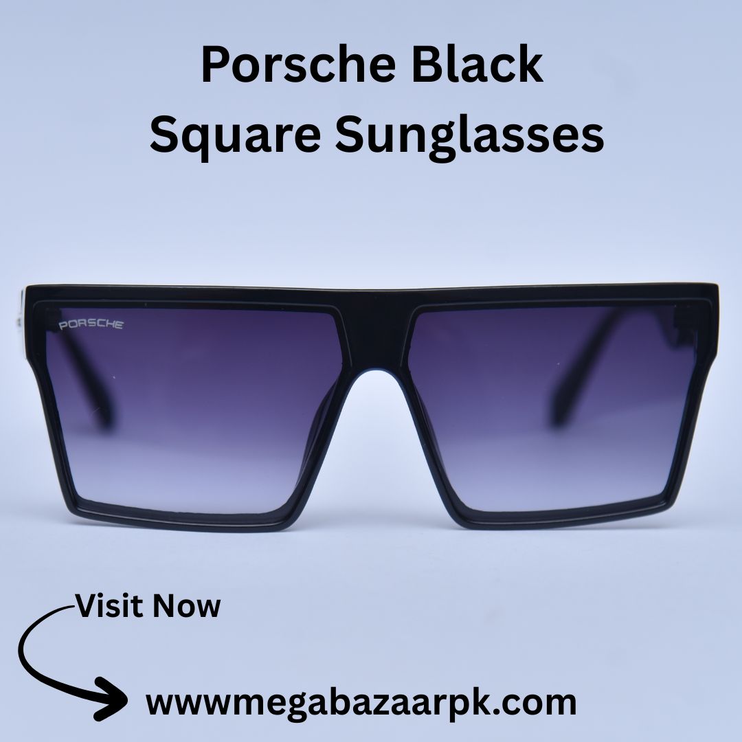 Porsche Black Square Sunglasses