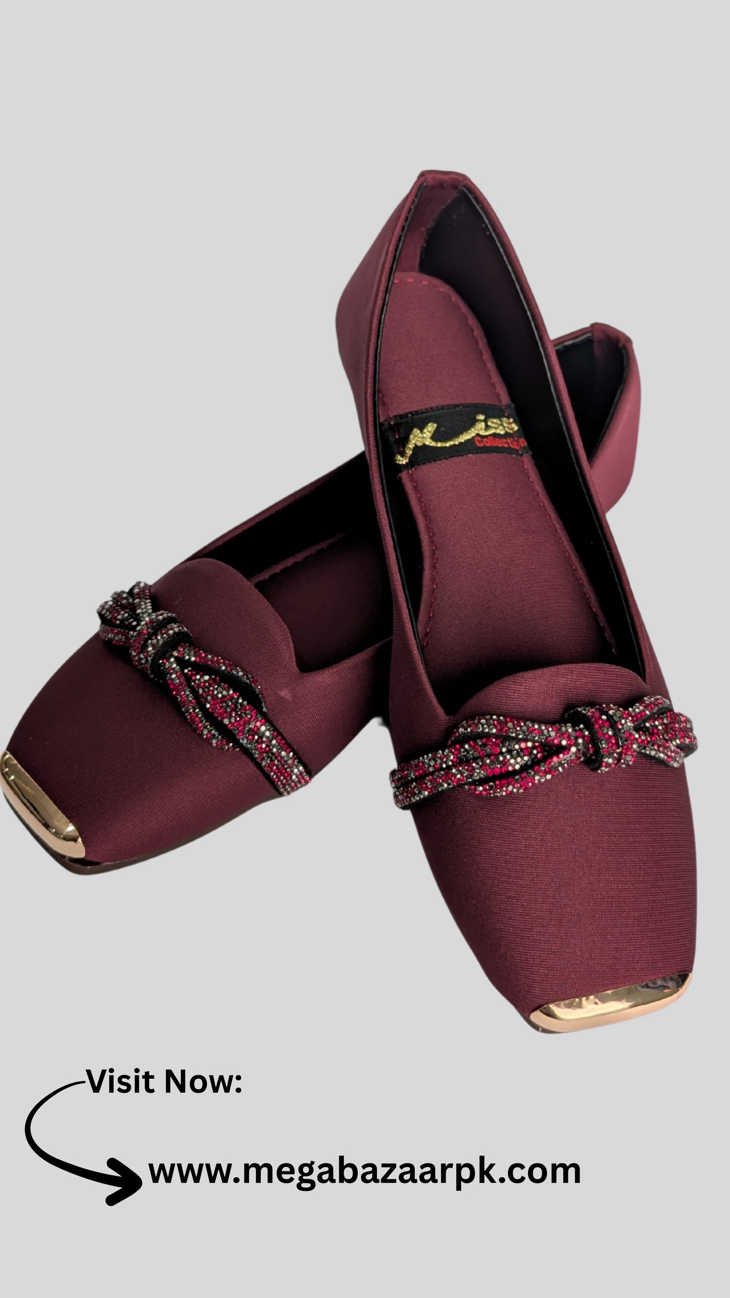 Luxury Brown Embellished Flats – Elegant & Stylish