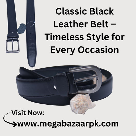 Classic Black Leather Belt – Timeless Style for Every Occasion