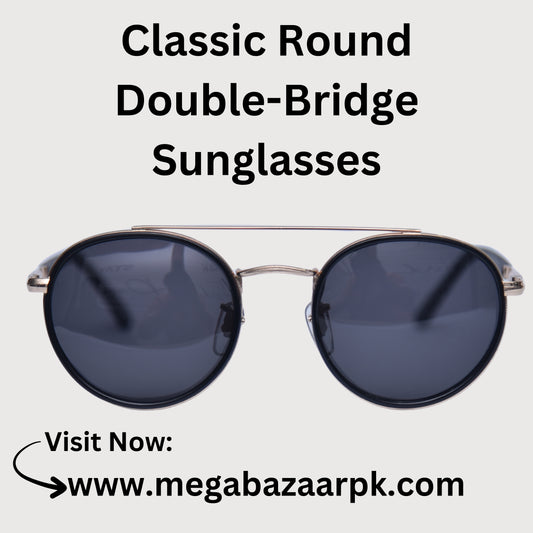 Classic Round Double-Bridge Sunglasses