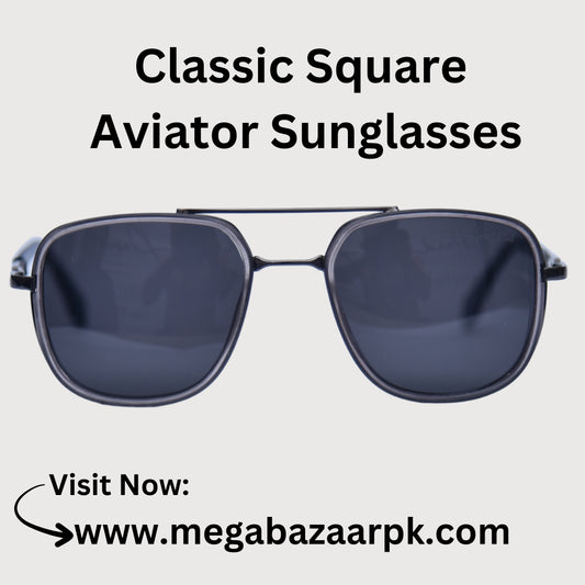 Classic Square Aviator Sunglasses
