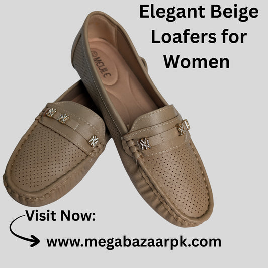 Elegant Beige Loafers for Women – Stylish & Comfortable