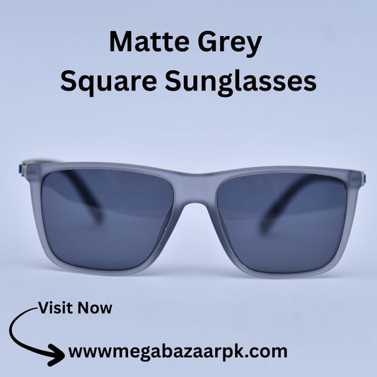 Matte Grey Square Sunglasses