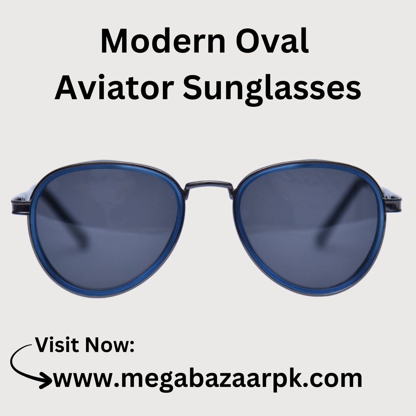 Modern Oval Aviator Sunglasses