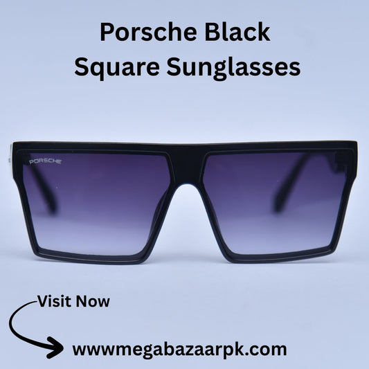 Porsche Black Square Sunglasses