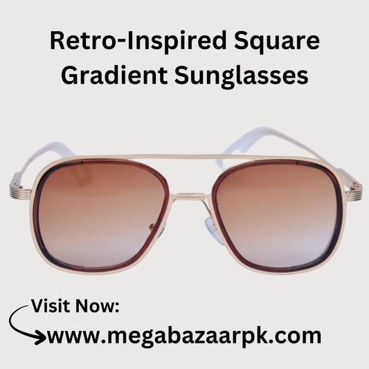 Retro-Inspired Square Gradient Sunglasses