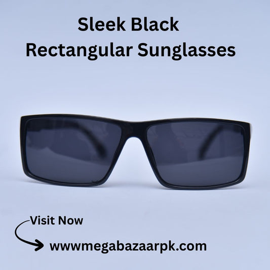 Sleek Black Rectangular Sunglasses